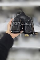 3 inches dual exhaust pipe tips tails carbon look