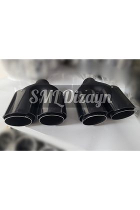 76lık çiftli egzoz-egsoz-egzos ucu başlığı kafa karbon görünüm