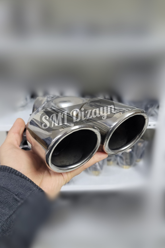 76lık çiftli egzoz ucu