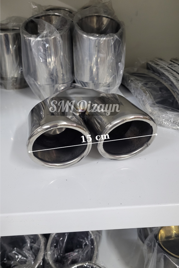 76lık çiftli egzoz-egzos-egsoz ucu başlığı kafa