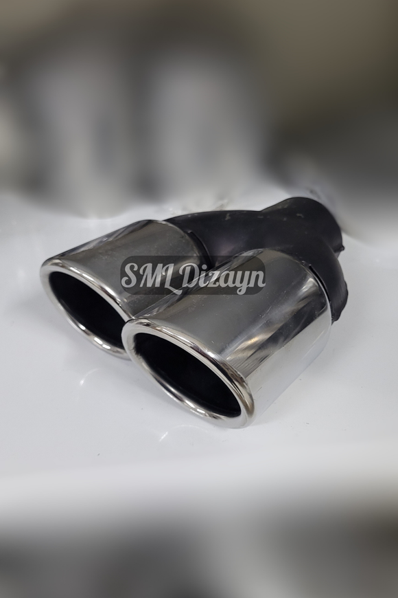 76mm çiftli egzoz-egsoz-egzos ucu-başlığı-kafa