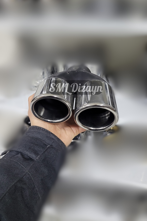 3 inches dual exhaust pipes tails tips