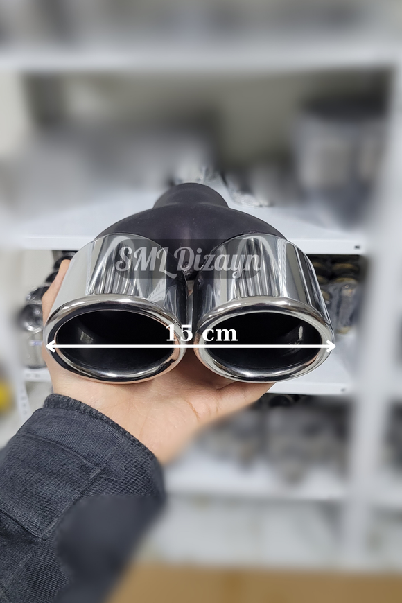 76mm çiftli egzoz-egsoz-egzos ucu başlığı kafa