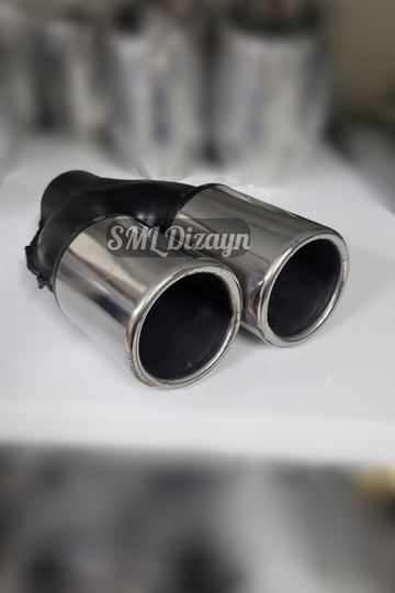 76lık çiftli egzoz ucu