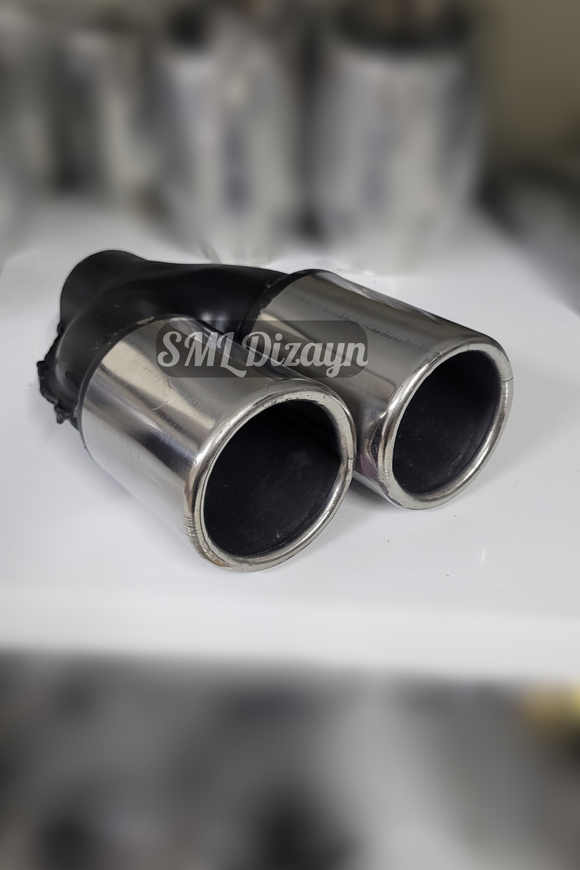 76lık çiftli egzoz ucu