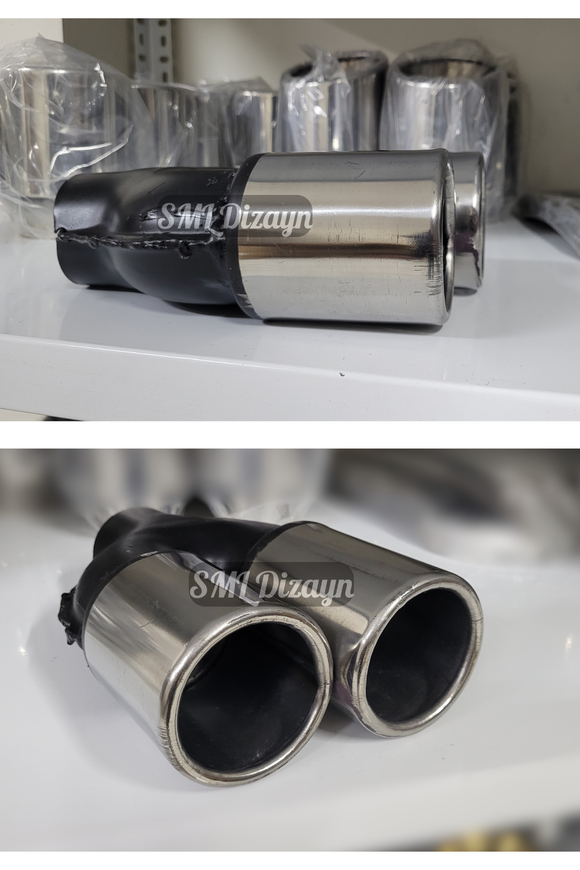 3 inches dual exhaust tips pipes tails