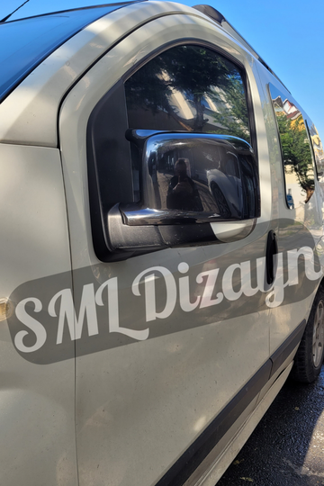 Fiorino - Bipper - Nemo Uyumlu Yarasa (Batman) Stil Ayna Kapağı - Parlak Siyah (2008-2023)