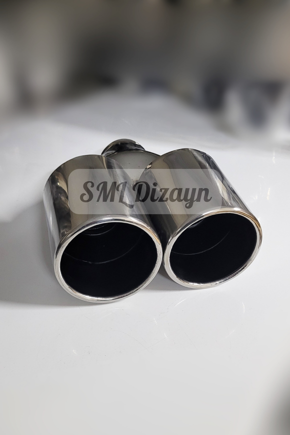3.54 inches dual round exhaust tips pipes tails
