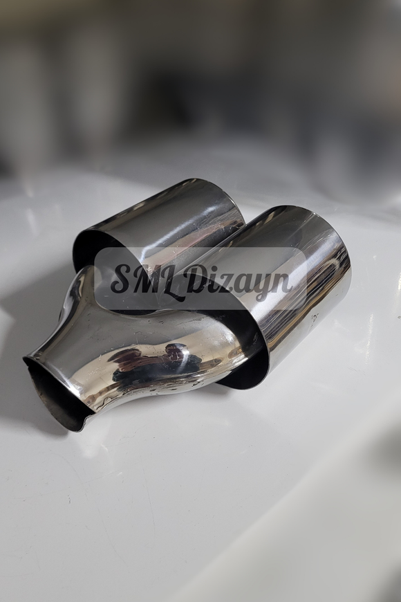 3.54 inches dual round exhaust tips pipes tails