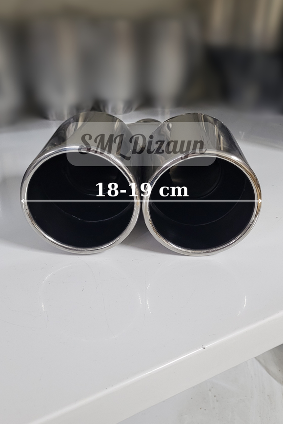 90 mm çiftli ikili egzoz ucu uç başlık