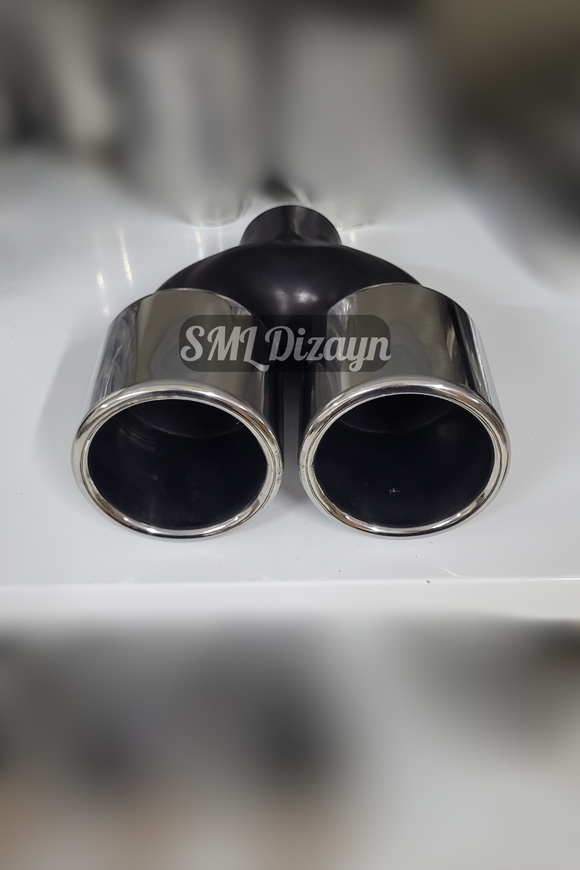 3.54 inches round dual exhaust tips pipes tails