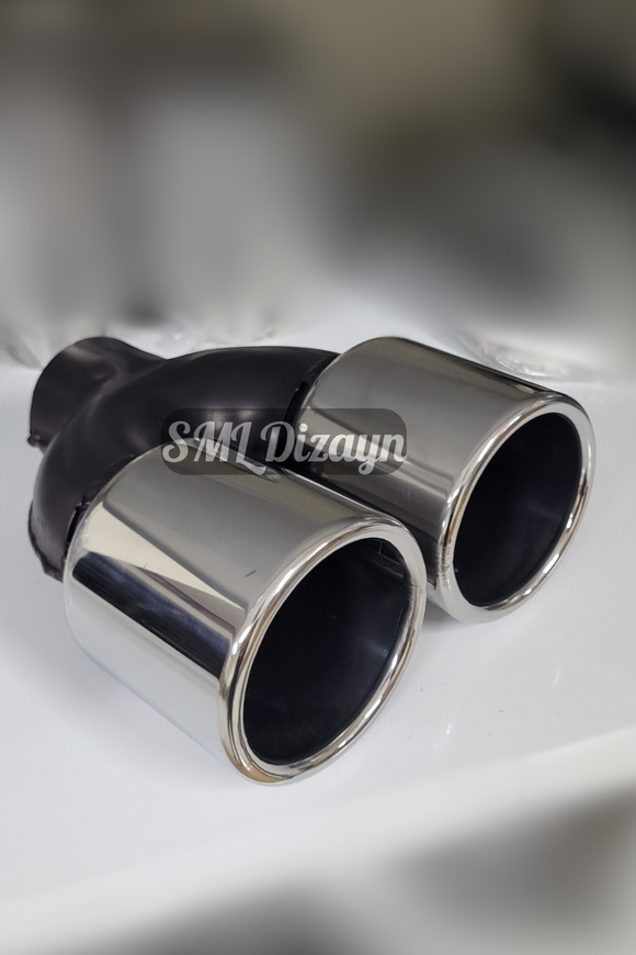 90 mm çiftli egzoz-egsoz-egzos ucu başlığı kafa