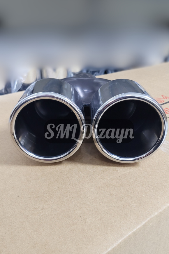 90 mm çiftli egzoz-egsoz-egzos ucu başlığı kafa