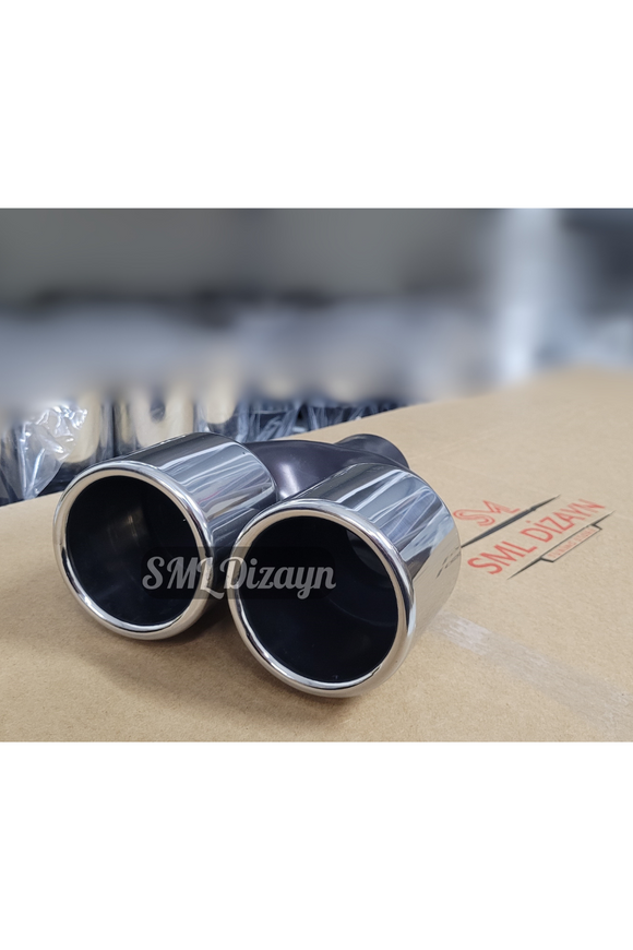3.54 inches round dual exhaust tips pipes tails