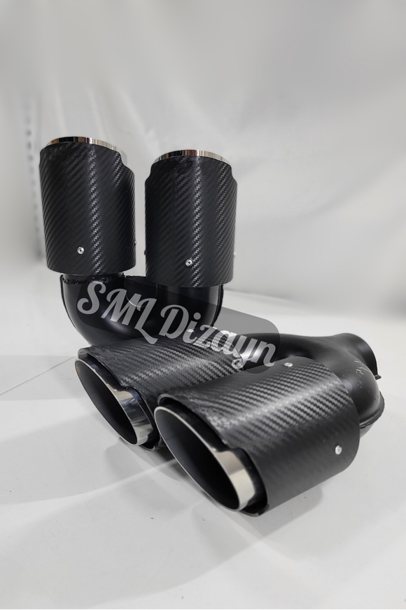 90lık çiftli karbon egzoz ucu