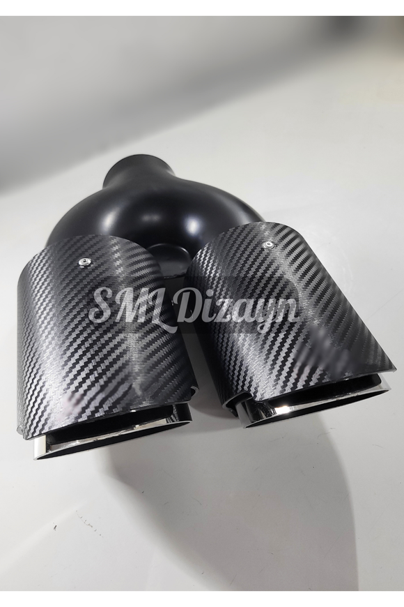 3.54 inches dual exhaust pipes tails tips round