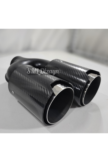 90lık çiftli egzoz-egsoz-egzos ucu karbon görünüm