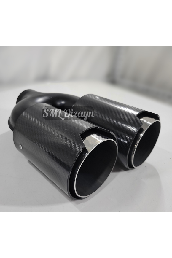 90lık çiftli egzoz-egsoz-egzos ucu karbon görünüm