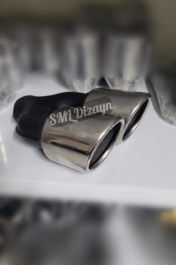 3.54 inches dual exhaust tips pipes tails 