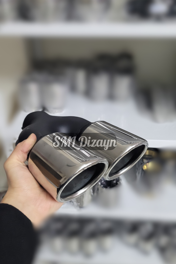 3.54 inches dual exhaust tips pipes tails 