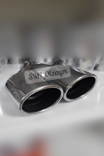 95x72 mm çiftli yassı oval egzoz ucu