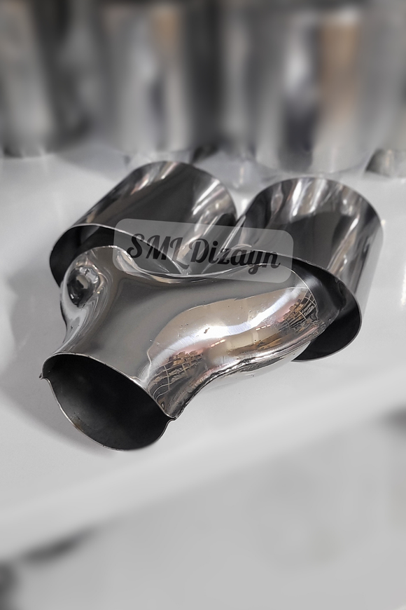 3.7 inches dual exhaust tips tails pipes