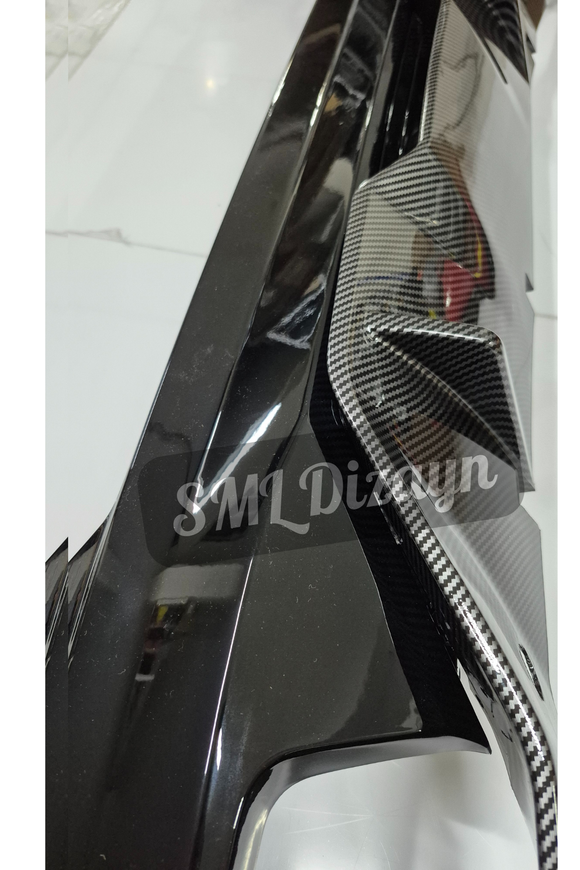 bmw g30 arka tampon difüzör karbon görünüm