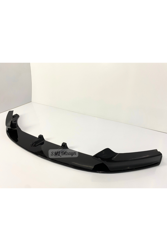 BMW F22 2014-2021 M Tampon Uyumlu Ön Lip - Parlak Siyah Piano Black Vakum Plastik