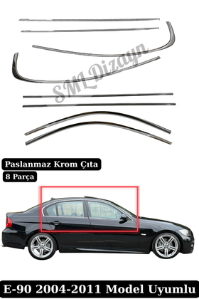 e90 krom cam çıtası