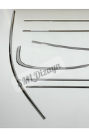 BMW 3 Serisi E90 (2004-2011) Uyumlu 8 Parça Paslanmaz Krom Cam Çıtası - Tam Tur Set-5