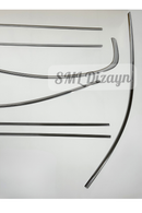 BMW 3 Serisi E90 (2004-2011) Uyumlu 8 Parça Paslanmaz Krom Cam Çıtası - Tam Tur Set-6