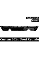 Ford Transit Custom (2024+) uyumlu Parlak Siyah Arka Tampon Difüzörü! Esnek ABS plastik, bant ve vida destekli montaj, fabrikasyon Piano Black görünüm!