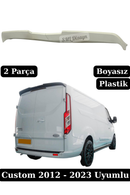 Ford Custom (2012-2023) Çift Kapı PS Style Bagaj Spoileri Seti (Krem Plastik)