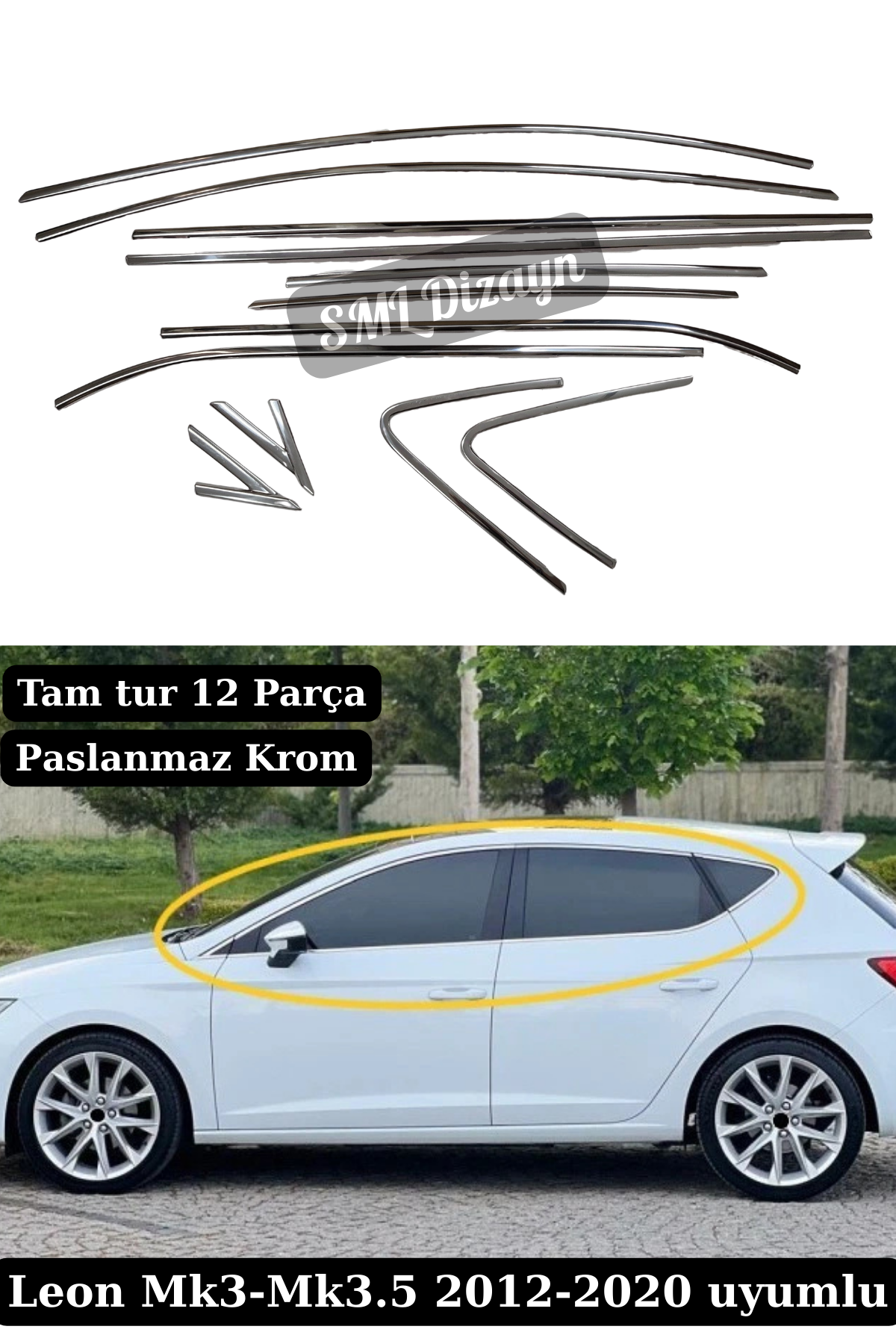 leon mk3 krom cam çıtası