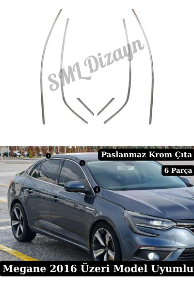 megane 4 krom cam çıtası