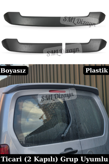 Rifter, Partner, Doblo, Combo, Berlingo ve Proace çift kapılı araçlara özel 2 parçalı Boyasız ABS Bagaj Spoileri! Esnek plastik, delmesiz silikonlu montaj.