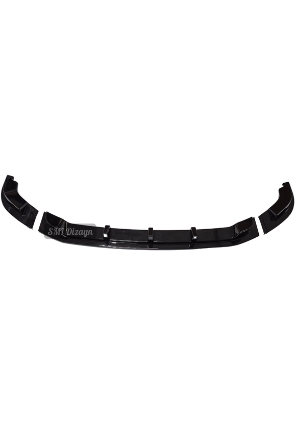 Volkswagen Transporter T6 - T6.1 Ön Tampon Lipi Eki (2016-2024) Parlak Siyah 3 Parça - Piano Black