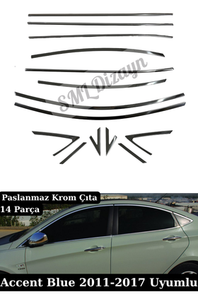 accent blue krom cam çıtası