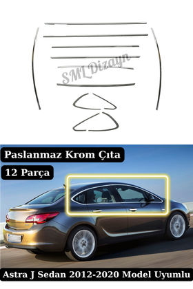 astra j sedan krom cam çıtası
