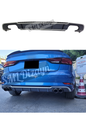 A3 8V S3 Sedan Gri Difüzör Arka Ek 2017-2020 (Makyajlı Kasa)
