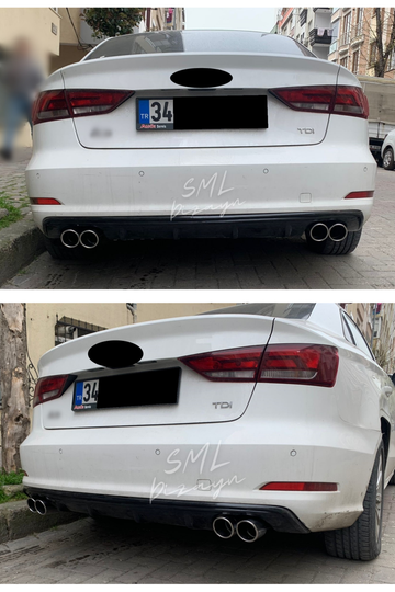 rear diffuser lip for audi a3 8v sedan-cabrio