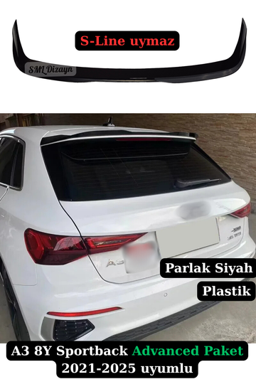 audi a3 8y bagaj üstü spoiler