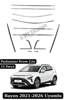 hyundai bayon krom cam çıtası