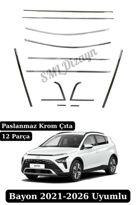 hyundai bayon krom cam çıtası