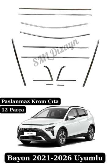 hyundai bayon krom cam çıtası