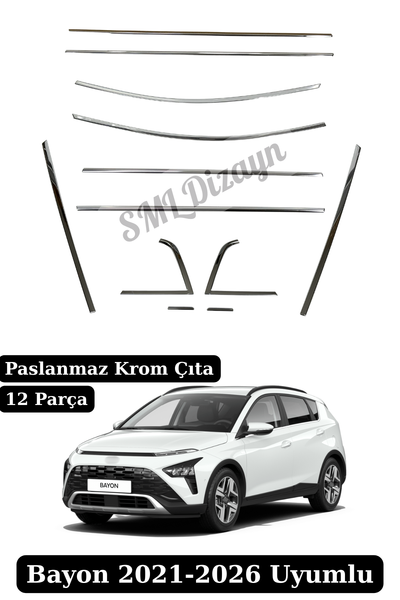 hyundai bayon krom cam çıtası
