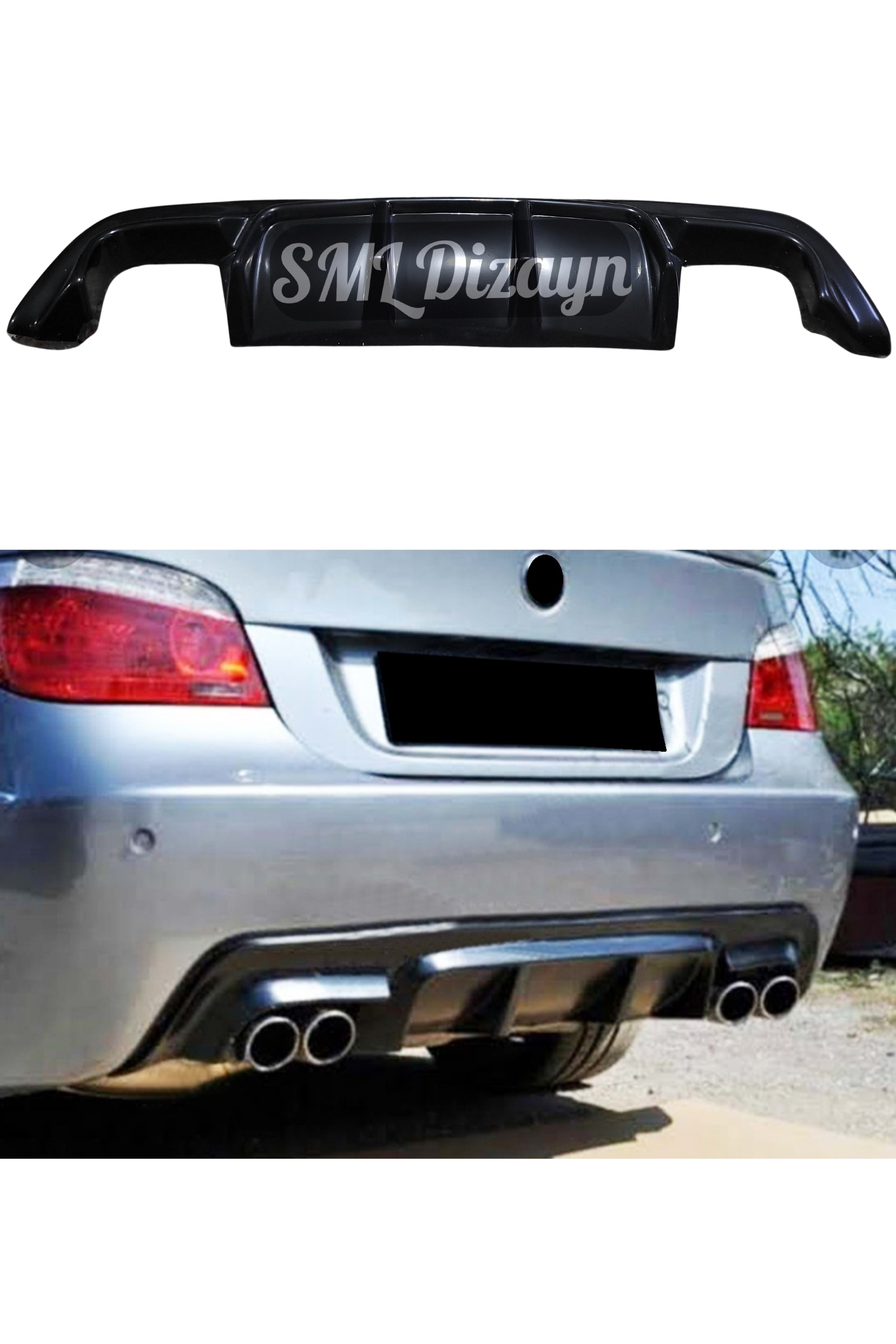 BMW E60 Custom Arka Difüzör M Sport & M Technic Uyumlu Sağ-Sol Çift Çı ...