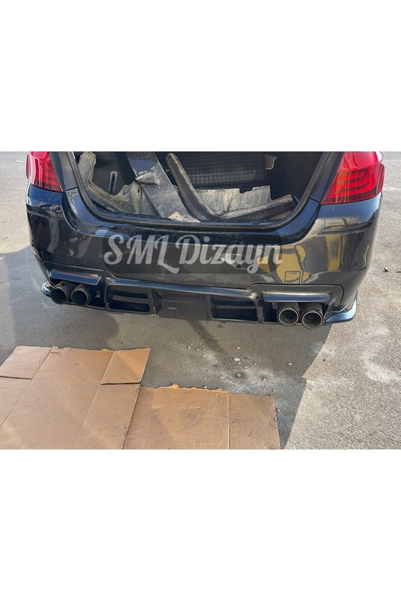 bmw f10 çift çıkış arka tampon difizörü eki flapları