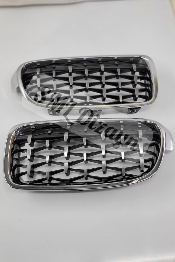 F30 Diamond Full Chrome Front Grille Kidney 2012-2018