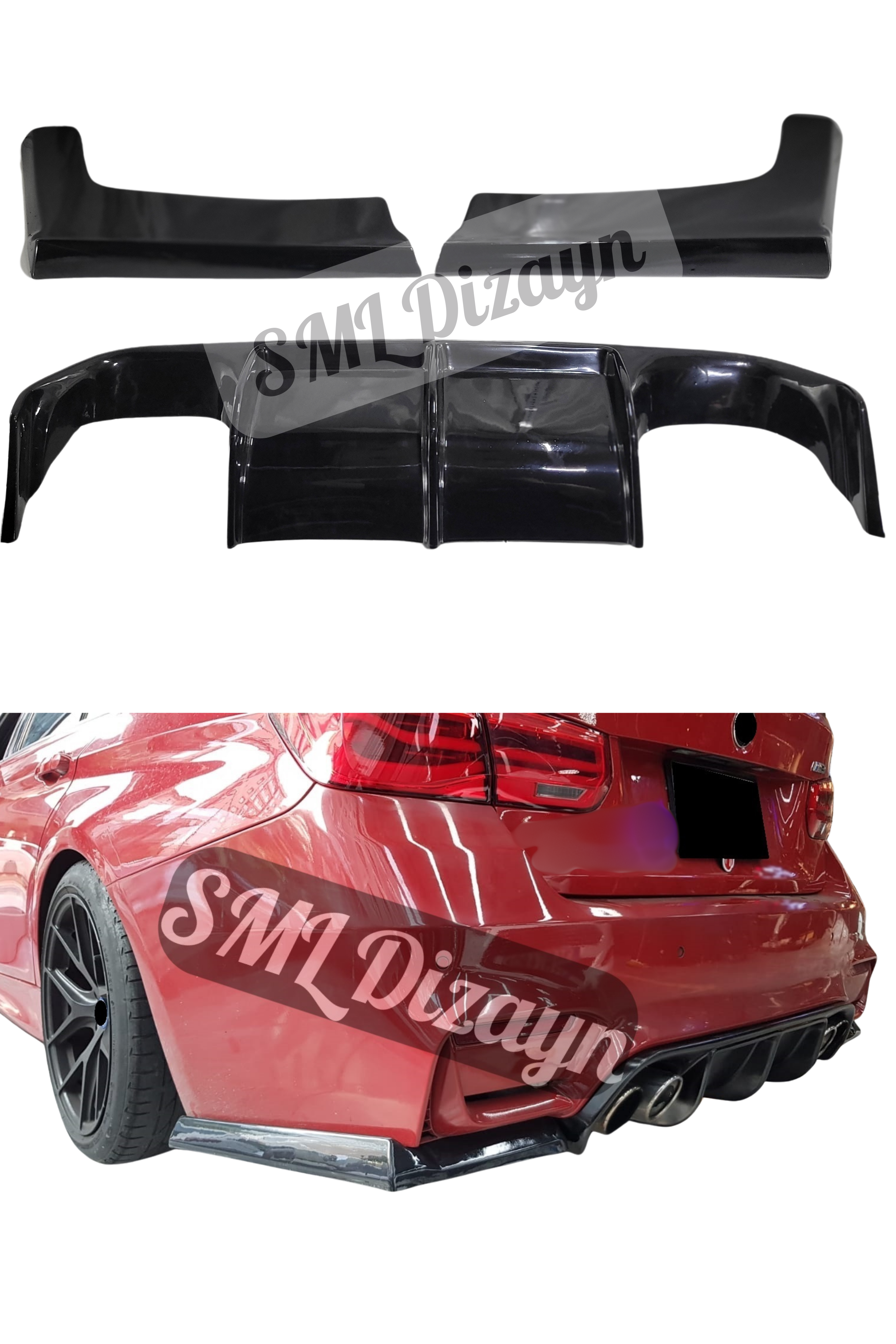 F30-F80 M3 Diffuser and Flap Set 2012-2018 Plastic | SML Dizayn